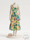 Donna Ricco Printed Sweetheart-Neck Dress, Size 10 by Vanessa Jane