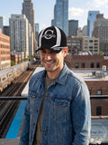 Parquet Chicago Black 3D Embroidered Baseball Cap, Hat by Vanessa Jane