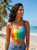 Salt + Cove Juniors Rainbow Cropped Bikini Top by Vanessa Jane
