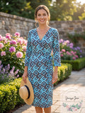 INC Womens Plus Ruched Printed Sheath Dress by Vanessa Jane