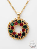 Charter Club Gold-Tone Crystal Wreath Pendant Necklace by Vanessa Jane