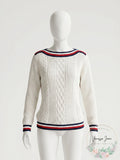 Tommy Hilfiger Women's Striped Cable-Knit Sweater, Size XL by Vanessa Jane