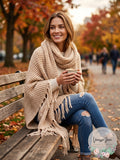 Steve Madden Lurex Knit Tassel Scarf, One Size by Vanessa Jane