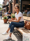 Lucky Brand mid Rise Cuffed Mom Jeans, Size 2/26 by Vanessa Jane