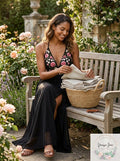 Nightway Embroidered Corset Lace-up Gown by Vanessa Jane