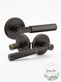Emtek Dummy Lever Set with Disk Rosette and Myles Levers by Vanessa Jane