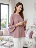 Alfani Women's Ruffled-Sleeve Zip-Back Top by Vanessa Jane