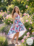 Rare Editions Big Girls Floral-Print High-Low Dress by Vanessa Jane