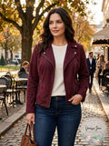 Style & Co Plus Size Faux-Suede Jacket, 0X/Port by Vanessa Jane