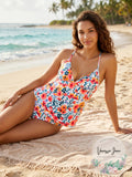 Hula Honey Juniors Such a Fleury Printed Cross-Back Tankini by Vanessa Jane