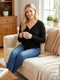 Hippie Rose Juniors Solid Waffle Tie-Front Top, Size XS by Vanessa Jane