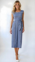 Tahari Asl Striped Cropped Jumpsuit,size 4 by Vanessa Jane