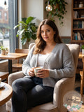 Danielle Bernstein Plus Size Button-Front Cardigan, Size 2X by Vanessa Jane