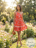 Free People Womens All Mine Linen Blend Floral Mini Dress,XS by Vanessa Jane