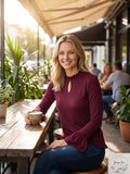 Freshman Bell Sleeve Top with Ruffle Neck, Size Small by Vanessa Jane