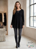 Style & Co Petite Lace Hem Tunic Sweater by Vanessa Jane