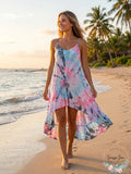 Raviya Women’s Tie-Dye Crochet-Trim High-Low Cover-Up Dress, Size Large by Vanessa Jane