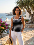 LOFT Women’s Black & White Striped Lightweight Sweater Top Size Medium by Vanessa Jane