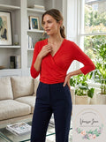 Lauren Ralph Lauren Wrap-Style Jersey Top by Vanessa Jane