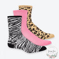 Jenni Womens 3pk Animal-Print Crew Socks, 5-9 by Vanessa Jane