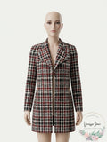 Calvin Klein Womens Black Plaid Jacket by Vanessa Jane