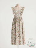 En Saison Maris Floral a-Line Dress in Sage, Size Medium by Vanessa Jane