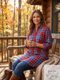 Lauren Ralph Lauren Plaid Roll-Tab-Sleeve Twill Shirt by Vanessa Jane