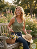 Ultra Flirt Juniors Henley Tank Top by Vanessa Jane