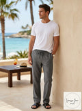 Cubavera Mens Drawstring Pant with Back Elastic Waistband, Size Medium by Vanessa Jane