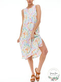 Roudelain Printed Maxi Loungewear Nightgown, Tie Dye, Size Small by Vanessa Jane