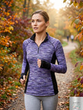 Ideology Women's Brushed Space-Dyed Half-Zip Top, Small by Vanessa Jane