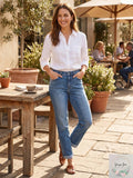 Joes the Scout High Waist Roll Cuff Straight Leg Jeans in Denali, Size 27 by Vanessa Jane