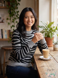 Karen Kane Womens Zebra Stripe Sweater, Size XL by Vanessa Jane