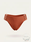 Becca by Rebecca Virtue Womens Lace Hipster Swim Bottom, Clay, Size Small by Vanessa Jane