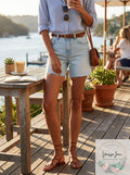 Lauren Ralph Lauren High Rise Frayed Hem Denim Shorts, Size 8 by Vanessa Jane