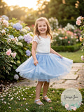 Sergent Major Girls Blue Tulle Skirt With Sequins, Size 9 by Vanessa Jane