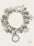 Holiday Lane Womens Snowflake Silver-Tone Charm Bracelet Watch 26mm by Vanessa Jane