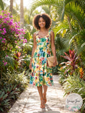 Donna Ricco Printed Sweetheart-Neck Dress, Size 10 by Vanessa Jane
