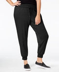 Ideology Women's Comfort Waist Pull On Jogger Pants Black by Vanessa Jane