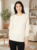MICHAEL Michael Kors Womens Lace-Up Crewneck Pullover Sweater Size Large by Vanessa Jane