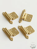 3/8in (10 mm) Inset Self-Closing, Face Mount Polished Brass Hinge - 4 Pack by Vanessa Jane