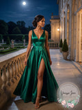 Blondie Nites Juniors Satin Lace-up Plunge Gown, Size 11 by Vanessa Jane