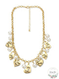 Holiday Lane Gold-Tone Pave Valentine Heart and Imitation Pearl Charm Necklace by Vanessa Jane