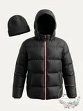 Ixtreme Toddler Boys Canvas Yoke Puffer Jacket with Fleece Hat Set, Size 3T by Vanessa Jane