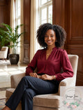 Michael Michael Kors Satin Jacquard Blouse by Vanessa Jane