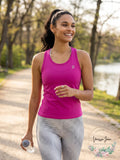Peloton Pink Cadent Cropped Racer Tank Top, XL by Vanessa Jane