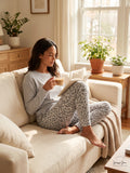 Jenni Ribbed Pajama Jogger Pants, Size Small by Vanessa Jane