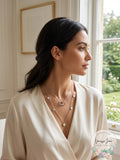 Unwritten Two-Tone Plated Silver Circle Layer Necklace With Heart Bead Second by Vanessa Jane
