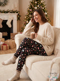 Planet Gold Juniors' Printed Holiday Leggings by Vanessa Jane
