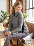 Ideology Women's Cowl-Neck Velour-Trim Pullover Top by Vanessa Jane